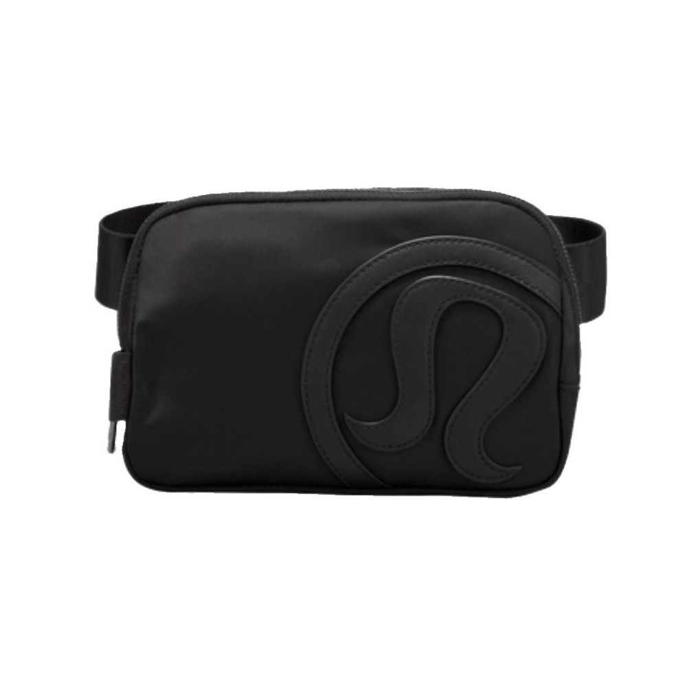 Lululemon Everywhere Belt Bag Black Large Logo Nylon Fanny Pack 1L activewear